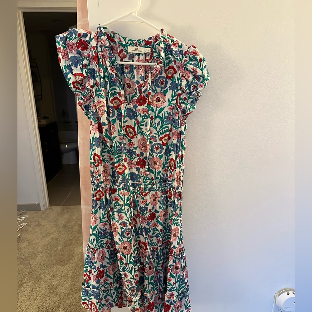Multi Floral Smocked Waist Dress - Size Small